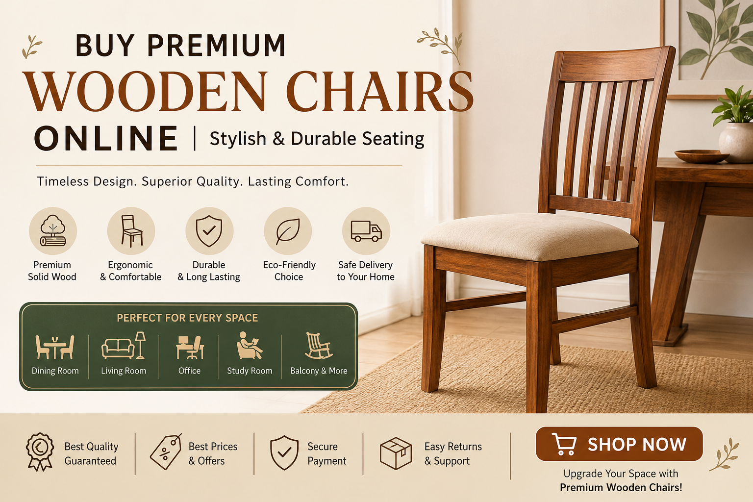 Buy Premium Wooden Chairs Online